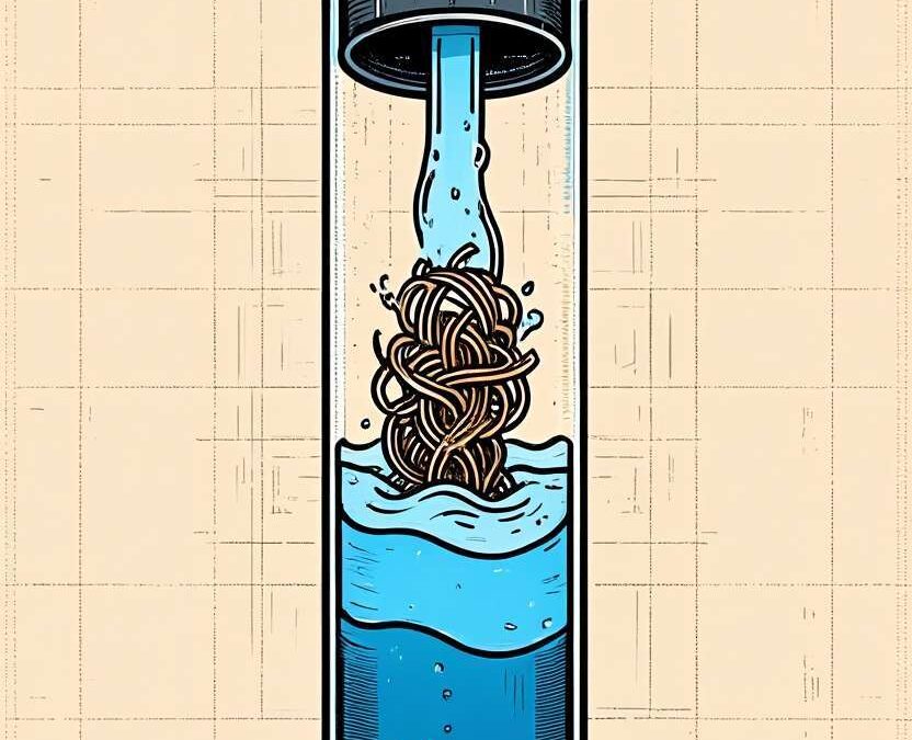 Colonne de canalisation bouchée